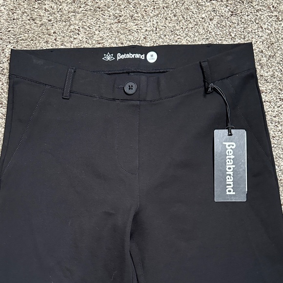 Betabrand black flare leg yoga dress Flare Pants size M long new office - Picture 7 of 13